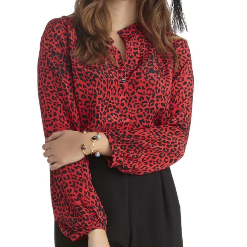 Marina-V Red Leopard Blouse